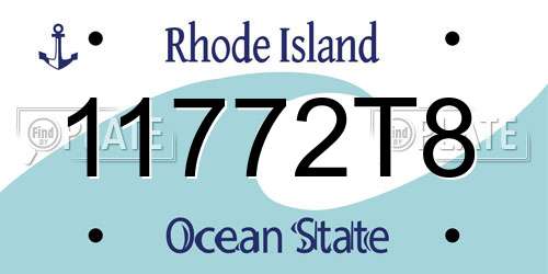 11772T8 Rhode Island License Plate