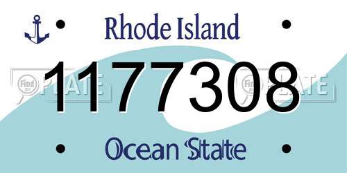 1177308 Rhode Island License Plate