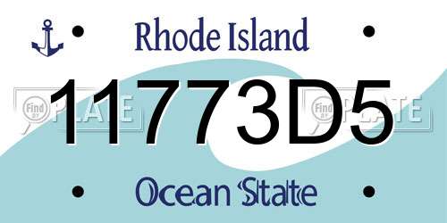 11773D5 Rhode Island License Plate
