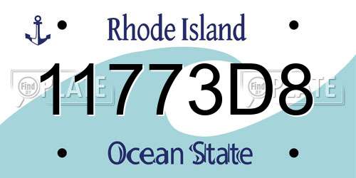 11773D8 Rhode Island License Plate