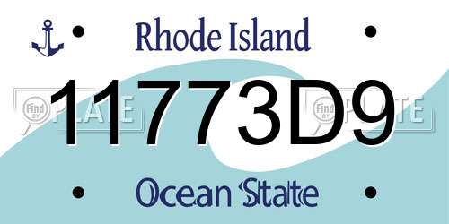 11773D9 Rhode Island License Plate
