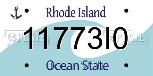 11773I0 Rhode Island License Plate