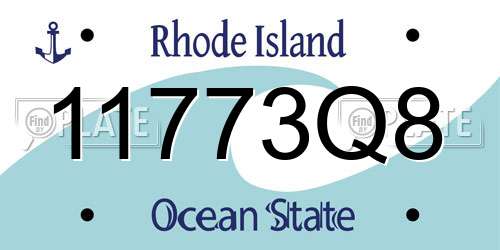 11773Q8 Rhode Island License Plate