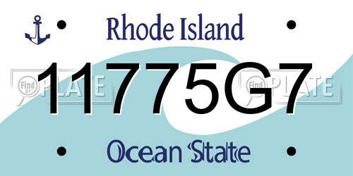11775G7 Rhode Island License Plate
