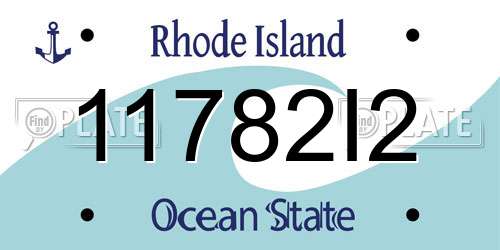 11782I2 Rhode Island License Plate