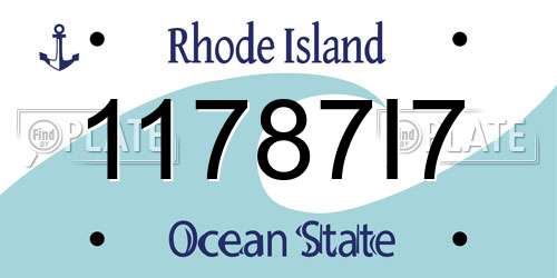 11787I7 Rhode Island License Plate