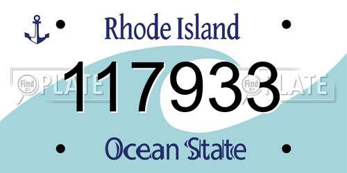 117933 Rhode Island License Plate