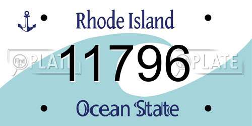 11796 Rhode Island License Plate