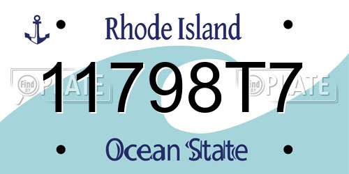 11798T7 Rhode Island License Plate