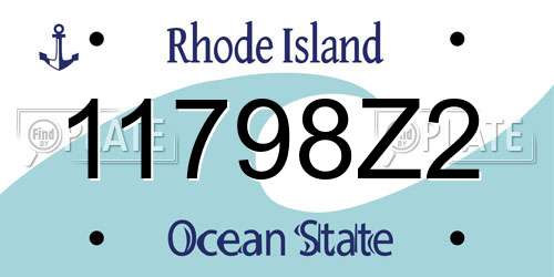 11798Z2 Rhode Island License Plate