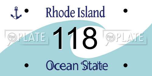 118 Rhode Island License Plate