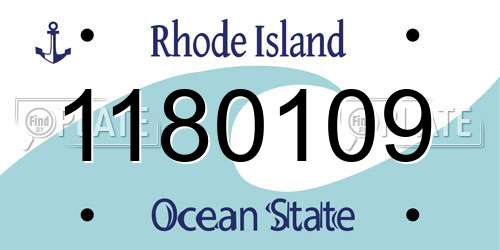 1180109 Rhode Island License Plate