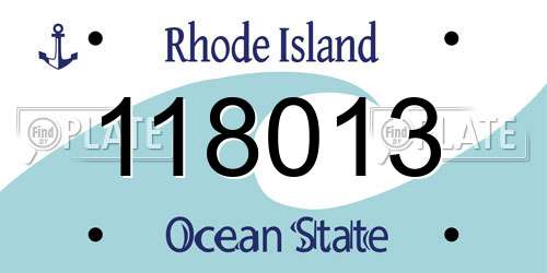 118013 Rhode Island License Plate