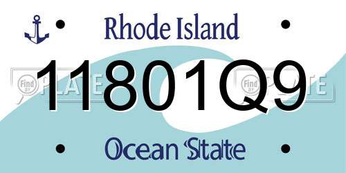 11801Q9 Rhode Island License Plate