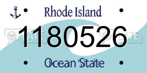 1180526 Rhode Island License Plate
