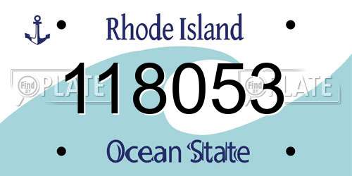 118053 Rhode Island License Plate