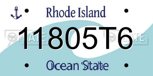 11805T6 Rhode Island License Plate