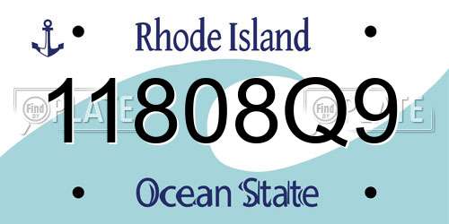 11808Q9 Rhode Island License Plate