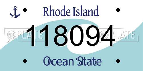 118094 Rhode Island License Plate