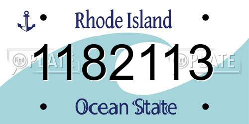 1182113 Rhode Island License Plate