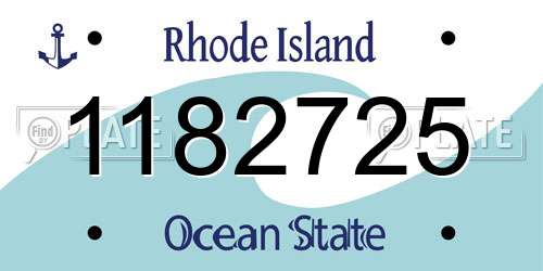 1182725 Rhode Island License Plate