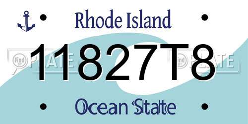 11827T8 Rhode Island License Plate