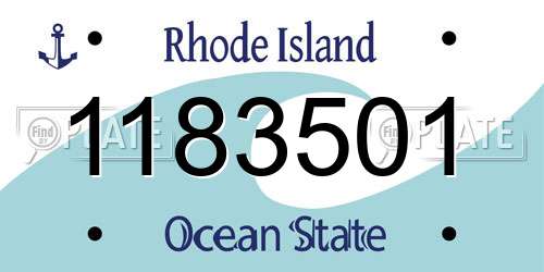 1183501 Rhode Island License Plate