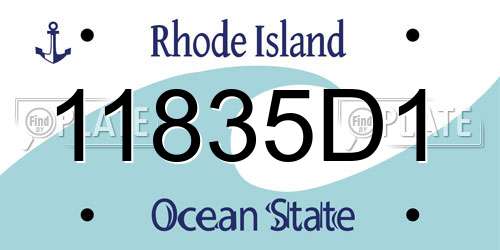 11835D1 Rhode Island License Plate