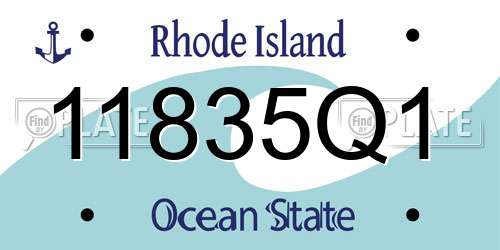 11835Q1 Rhode Island License Plate