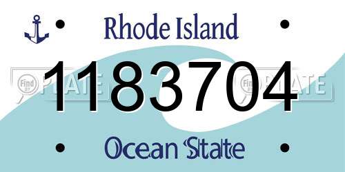 1183704 Rhode Island License Plate