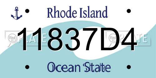 11837D4 Rhode Island License Plate