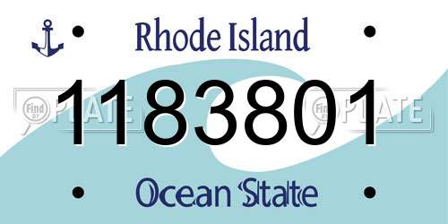 1183801 Rhode Island License Plate
