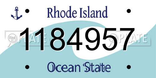 1184957 Rhode Island License Plate