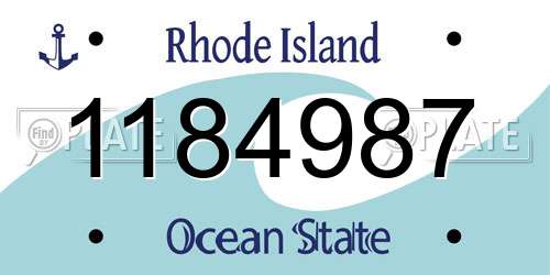 1184987 Rhode Island License Plate