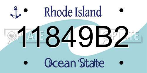 11849B2 Rhode Island License Plate