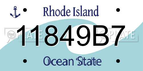 11849B7 Rhode Island License Plate