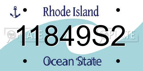 11849S2 Rhode Island License Plate
