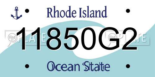 11850G2 Rhode Island License Plate