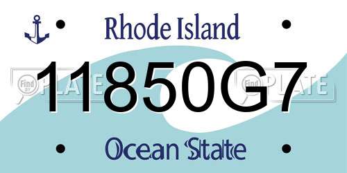 11850G7 Rhode Island License Plate