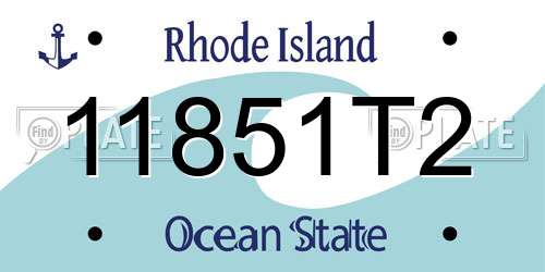 11851T2 Rhode Island License Plate