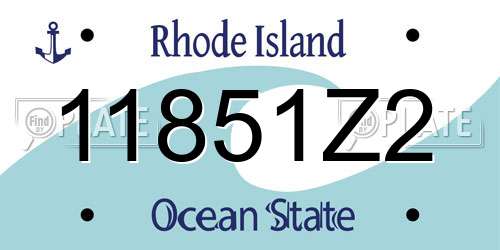 11851Z2 Rhode Island License Plate
