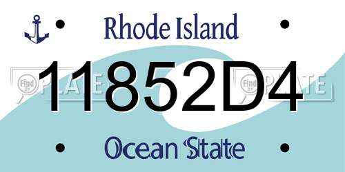 11852D4 Rhode Island License Plate