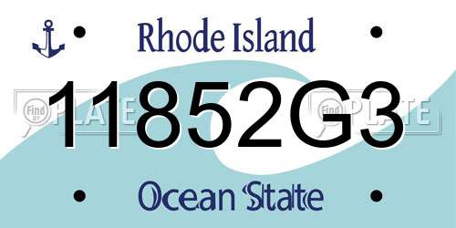 11852G3 Rhode Island License Plate