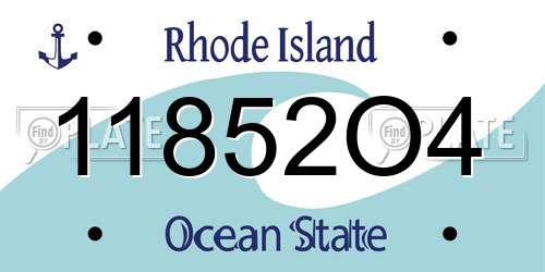 11852O4 Rhode Island License Plate