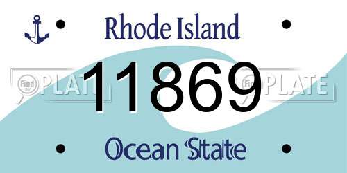 11869 Rhode Island License Plate