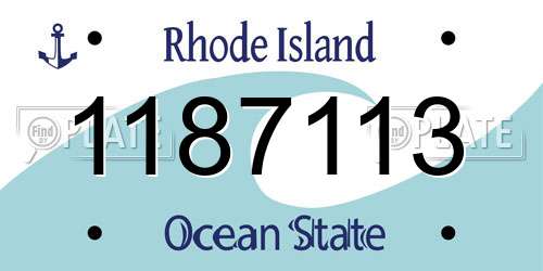 1187113 Rhode Island License Plate