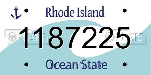1187225 Rhode Island License Plate