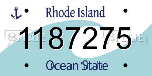 1187275 Rhode Island License Plate