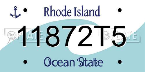 11872T5 Rhode Island License Plate