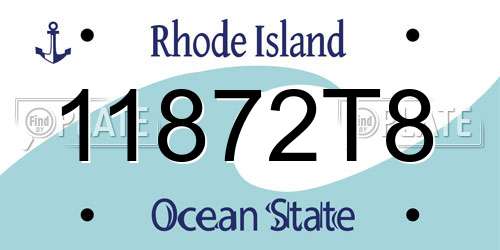 11872T8 Rhode Island License Plate